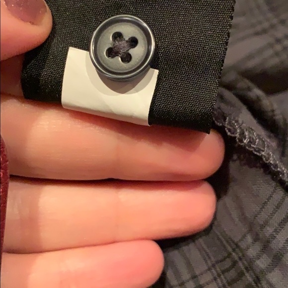 Rock & Republic blue/gray plaid shirt with rivets - Picture 8 of 8